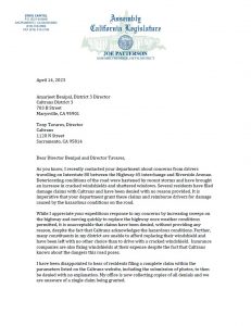 Caltrans Damage Claims Letter